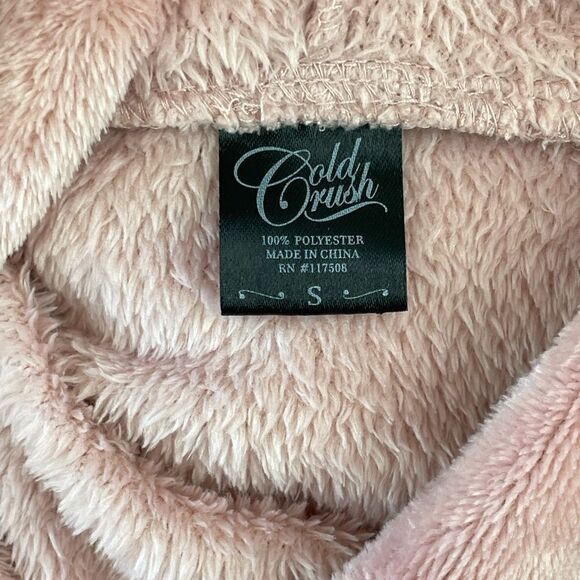 Pre-Owed Cold Crush Womens Pink Fleece/Teddy Hoodie Size S - Picture 5 of 5